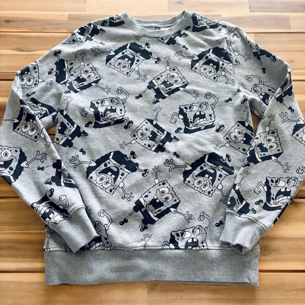 Spongebob Squarepants x H&M collab sweatshirt with allover print - heather grey